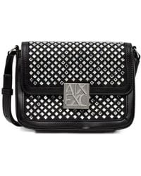 ARMANI EXCHANGE - Mini Sac À Bandoulière À Plaque Logo Et Ornements En Cristal - Lyst