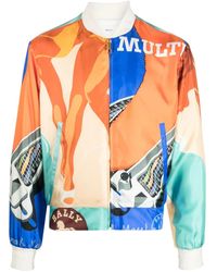Bally - 6304133 Silk Graphic-Print Bomber Jacket - Lyst