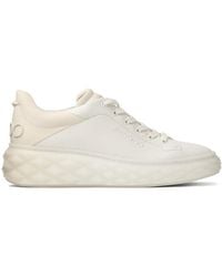 Jimmy Choo - Diamond Maxi Brand-Embellished Leather Low-Top Trainers - Lyst