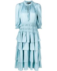 Maje - Satijnen Midi-jurk Met Ruches - Lyst