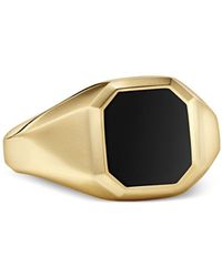 David Yurman - 18Kt Streamline Onyx Signet Ring - Lyst