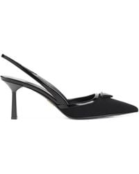 Prada - Logo-Plaque Slingback Pumps - Lyst
