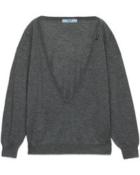 Prada - Cashmere V-Neck Sweater - Lyst