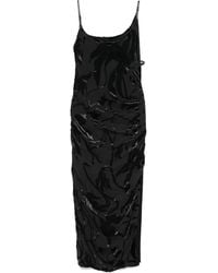 Mugler - Gesmockte Midi-Jurk - Lyst