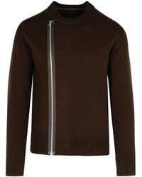 Sacai - Zip-Detail Wool Sweater - Lyst
