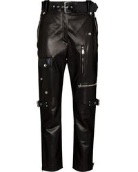 Alexander McQueen - Polished-finish High-waisted Trousers - Lyst