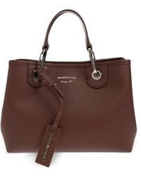 Emporio Armani - Sac Cabas Grainé À Logo Imprimé - Lyst