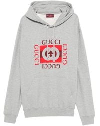 Gucci - Sudadera de algodón con capucha y logo - Lyst