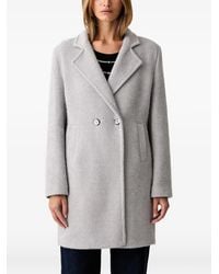 Fracomina - Notched-Lapel Double-Breasted Coat - Lyst
