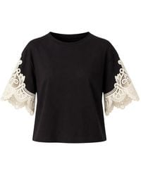 Twinset - Lace-Detail T-Shirt - Lyst