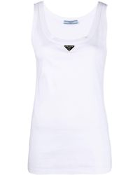 Prada - Camiseta sin mangas con logotipo - Lyst