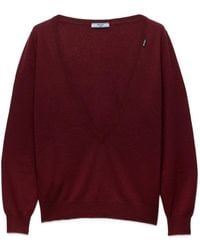 Prada - Cashmere V-Neck Sweater - Lyst