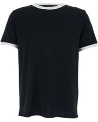 A.P.C. - Contrast-Trim T-Shirt - Lyst
