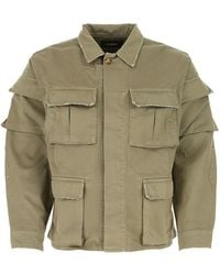 14 Bros - Logo-Embroidered Military Jacket - Lyst