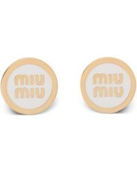Miu Miu - Enameled Metal Earrings - Lyst