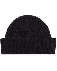 Laneus - Ribbed-Knit Beanie Hat - Lyst
