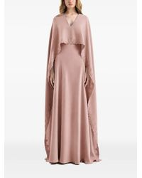 Gemy Maalouf - Embroidered-Cape V-Neck Dress - Lyst