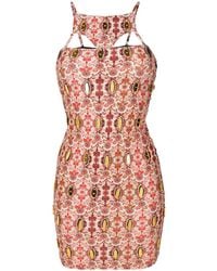 Amir Slama - Floral-Print Cut-Out Mini Dress - Lyst