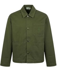 JW Anderson - Logo-Embroidered Patch-Pocket Shirt Jacket - Lyst