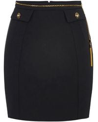 Elisabetta Franchi - Falda corta con apliques de cadenas - Lyst