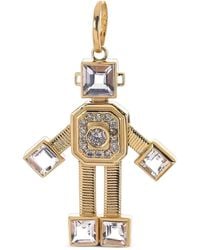 Van Robot - 18K Robot Diamond And Morganite Pendant - Lyst