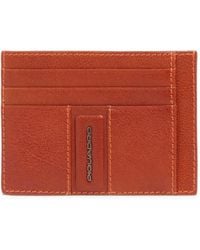 Piquadro - Logo-Plaque Leather Cardholder - Lyst