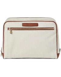 Brunello Cucinelli - Leather-Trim Canvas Pouch - Lyst