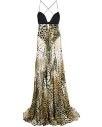 Roberto Cavalli - Leopard-print Long Dress - Lyst