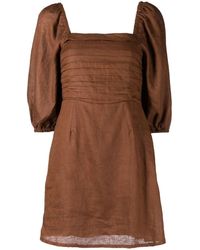 Faithfull The Brand - Brown 'venezia' Mini Dress - Lyst
