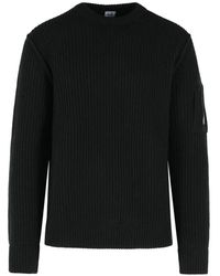 C.P. Company - Lens-Detail Ribbed-Knit Sweater - Lyst