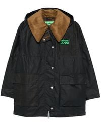 Barbour - X Ganni Waxed Duffle Coat - Lyst