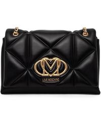Love Moschino - Sac À Bandoulière Matelassé À Plaque Logo - Lyst
