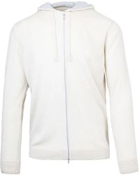 Eleventy - Hooded Zip-Up Cashmere Sweater - Lyst