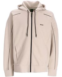 BOSS - Logo-Print Drawstring Hoodie - Lyst