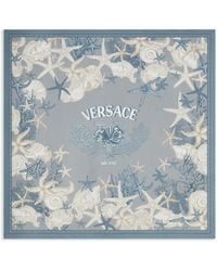 Versace - Seidenschal mit Seepferdchen-Print - Lyst