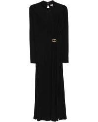 Twinset - Midi-Jurk Met Hoge Hals En Gesp - Lyst