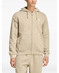 adidas - Logo-Embroidered Zip-Up Hoodie - Lyst