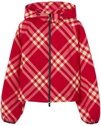 Burberry - Check-pattern Cropped Jacket - Lyst