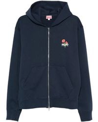 KENZO - Felpa Con Cappuccio Archive Bouquet Con Zip-Uomo - Lyst