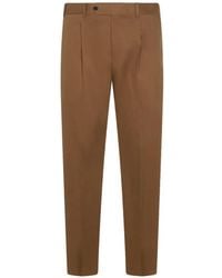 PT Torino - Button-Fastening Pleated Cotton Trousers - Lyst