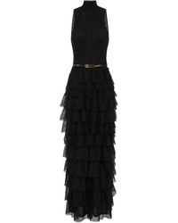 Elisabetta Franchi - ベルテッド ラッフルドレス - Lyst