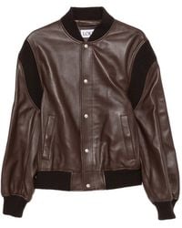 Loewe - Button-Down Leather Bomber Jacket - Lyst