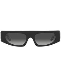 Dolce & Gabbana - Graffiti-Print Rectangle-Frame Sunglasses - Lyst