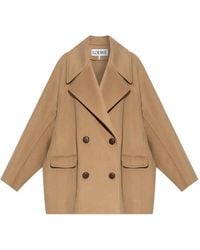 Loewe - Double-Breasted Button Coat - Lyst