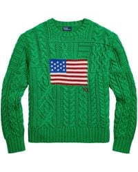 Polo Ralph Lauren - Aran Flag Knitted Jumper - Lyst