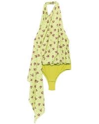 Coperni - Body Drapeado Con Estampado Floral - Lyst