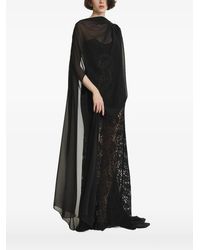 2310 STUDIO - Gedrapeerde Cape Met Doorzichtige Laag - Lyst