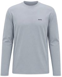 BOSS - Long-Sleeve Logo-Print T-Shirt - Lyst