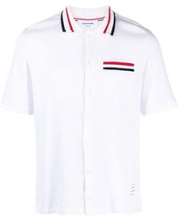 Thom Browne - T-shirt en coton à bande RWB - Lyst