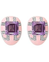 Andreoli - Alia Diamond Amethyst Earrings - Lyst